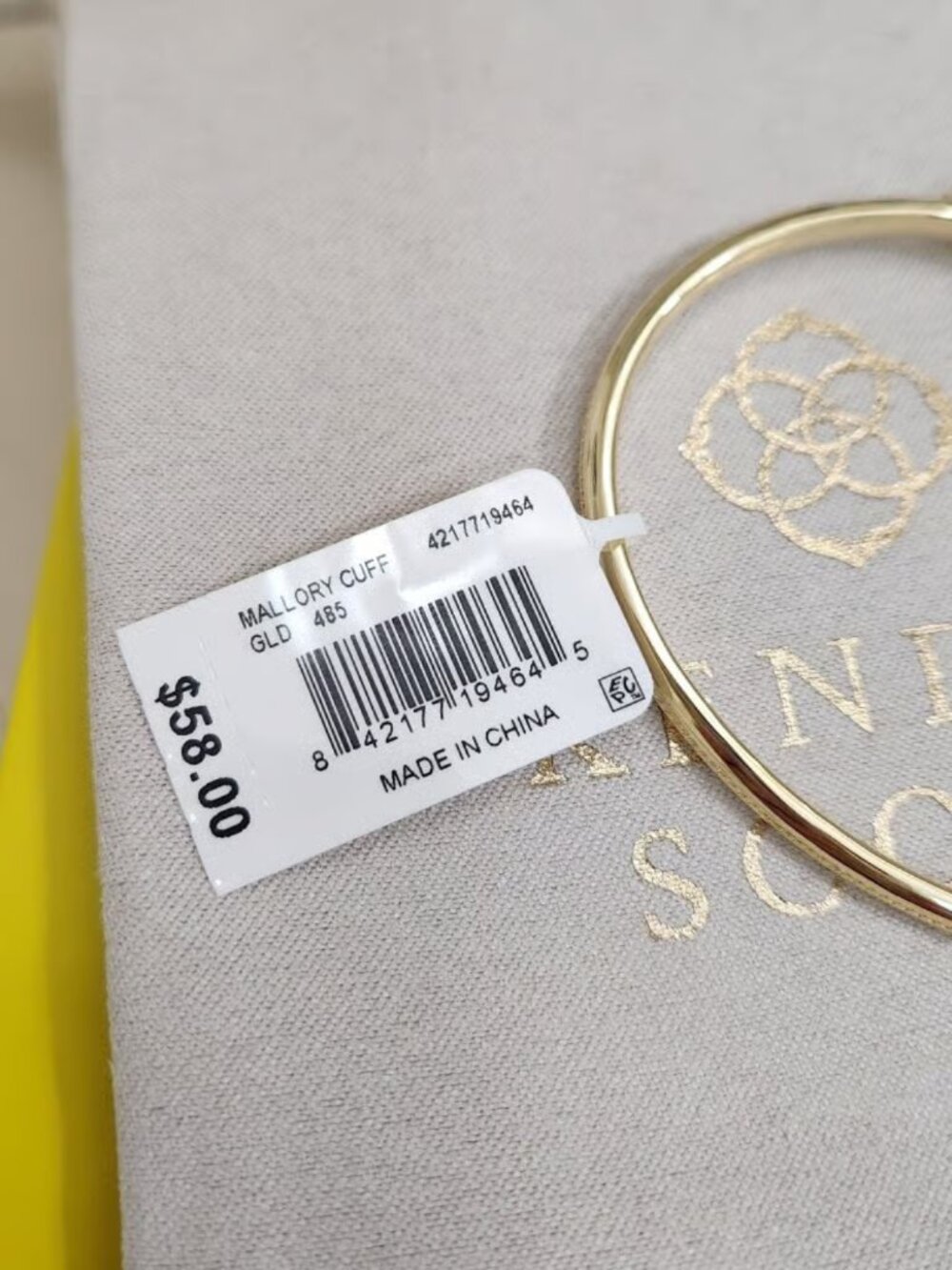 Kendra Scott Mallory Gold Cuff Bracelet Variegated Turquoise Magnesite NWT - Picture 2 of 2